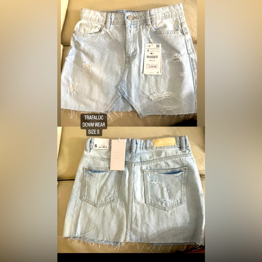NWT ZARA TRAFALUC DENIM WEAR SKIRT